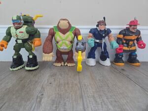 Lot of 4 Vintage Rescue Heroes Action Figures - Fisher-Price /Mattel (1997-2002)